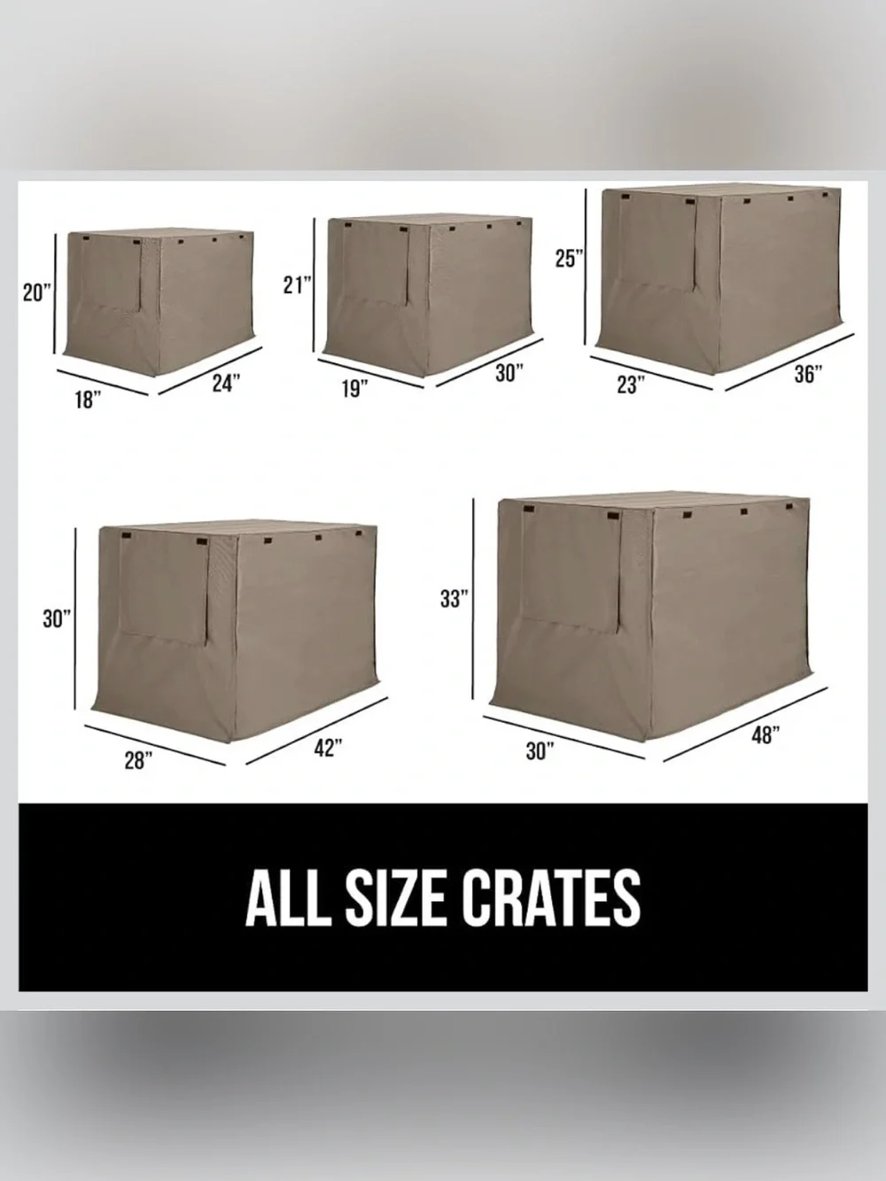 New Open Box Taupe GORILLA GRIP Dog Crate Cover ONLY 23”x36”x25”